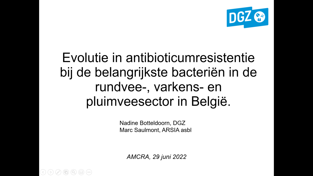 Antibioticumresistentie bij pathogene bacteriën afkomstig van voedselproducerende dieren Antibioticumresistentie bij pathogene bacteriën afkomstig van voedselproducerende dieren