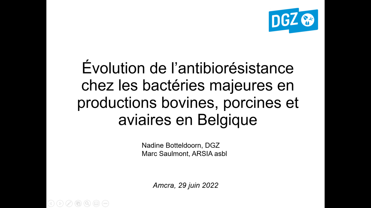 Résistance aux antibiotiques chez les bactéries pathogènes isolées chez les animaux de rente Résistance aux antibiotiques chez les bactéries pathogènes isolées chez les animaux de rente
