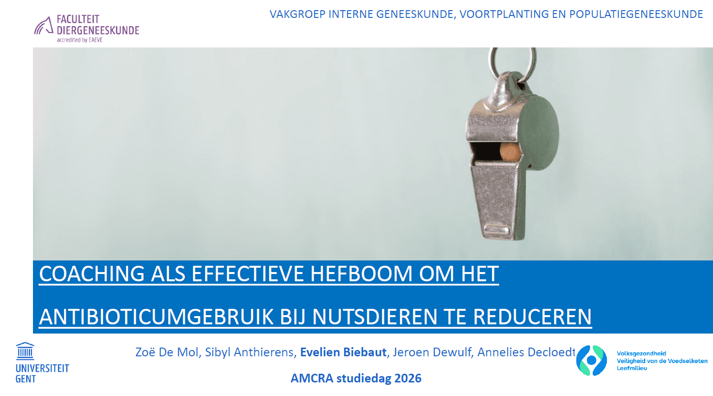 Coaching als effectieve hefboom om het antibioticumgebruik bij nutsdieren te reduceren Coaching als effectieve hefboom om het antibioticumgebruik bij nutsdieren te reduceren