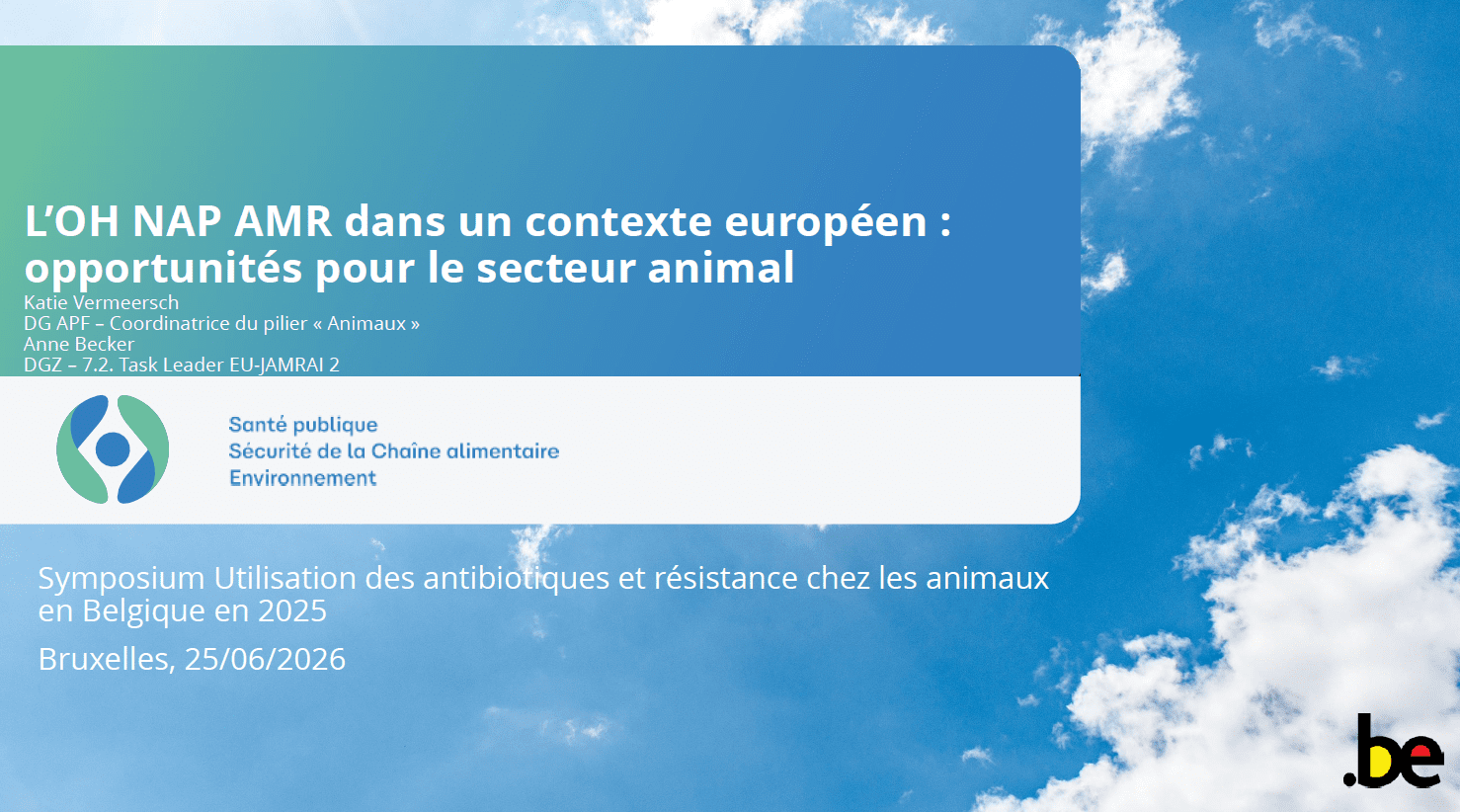 Le Plan d’Action National One-Health contre la résistance aux antimicrobiens dans un contexte européen : opportunités pour le secteur des animaux 